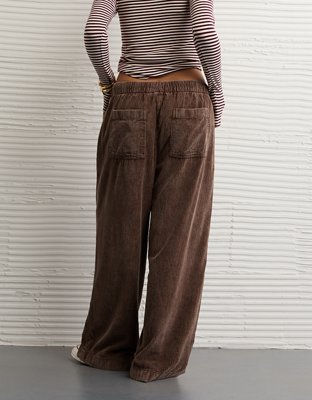 AE Stretch Corduroy Low-Rise Baggy Wide-Leg Pant