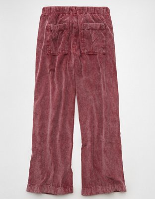 AE Stretch Corduroy Low-Rise Baggy Wide-Leg Pant