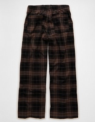 AE Plaid Pull-On Wide Leg Pant