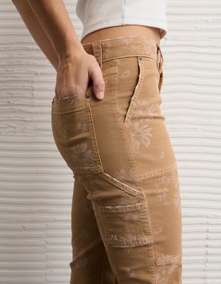 AE Floral Print Stretch Low-Rise Baggy Straight Jean