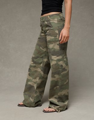 AE Stretch Camo Mid-Rise Wide-Leg Pant