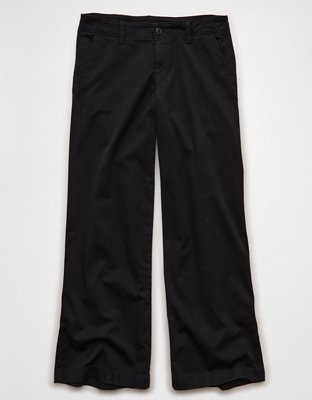 AE Low-Rise Wide-Leg Khaki Pant
