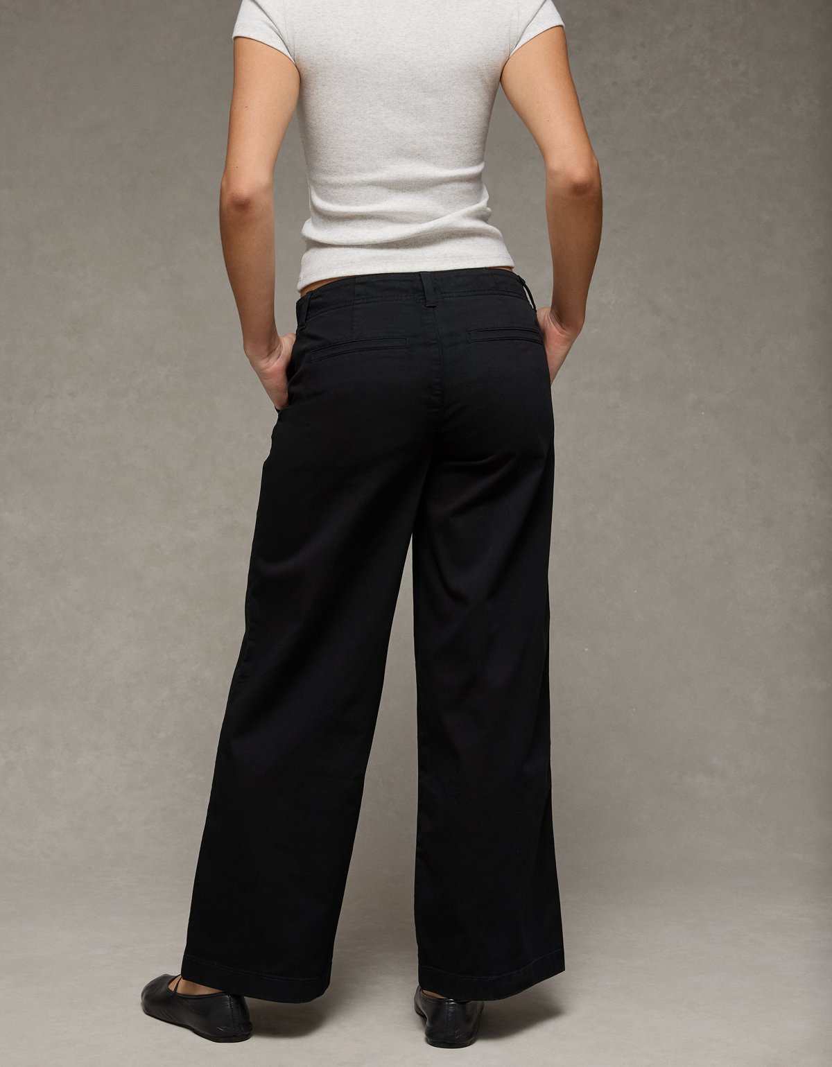 AE Low-Rise Wide-Leg Khaki Pant - image 2