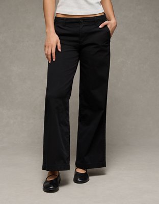 AE Low-Rise Wide-Leg Khaki Pant
