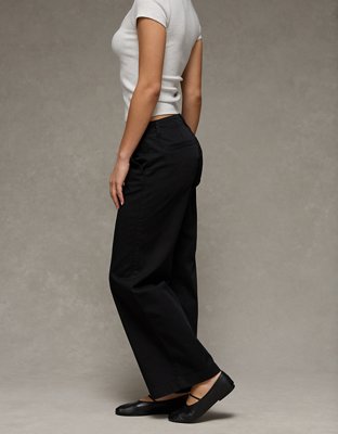 AE Low-Rise Wide-Leg Khaki Pant