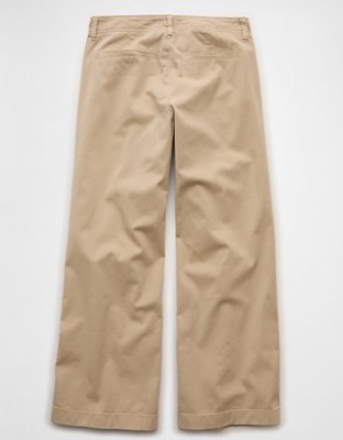 AE Low-Rise Wide-Leg Khaki Pant