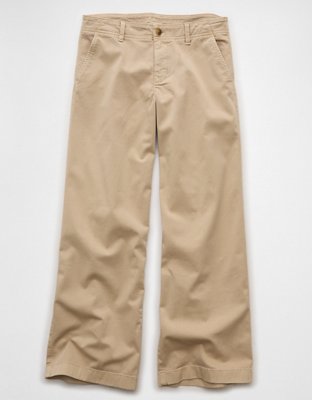 AE Low-Rise Wide-Leg Khaki Pant