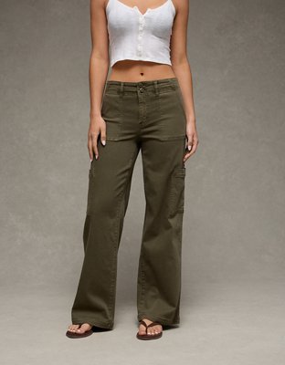 AE Stretch Super High-Waisted Wide-Leg Cargo Pant