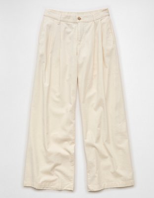 Pantalon à taille haute en mélange de lin AE