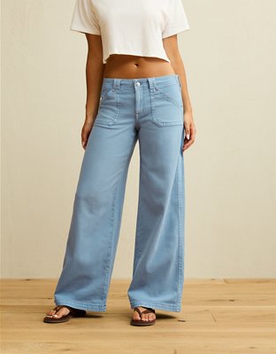AE Low-Rise Ultra Wide-Leg Pant — Blue by American Eagle