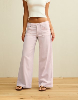 AE Low-Rise Ultra Wide-Leg Pant — Pink by American Eagle