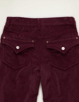 Женские брюки American Eagle AE Corduroy Super High-Waisted Baggy Wide Leg Pant, цвет: Бордовый — фото 2