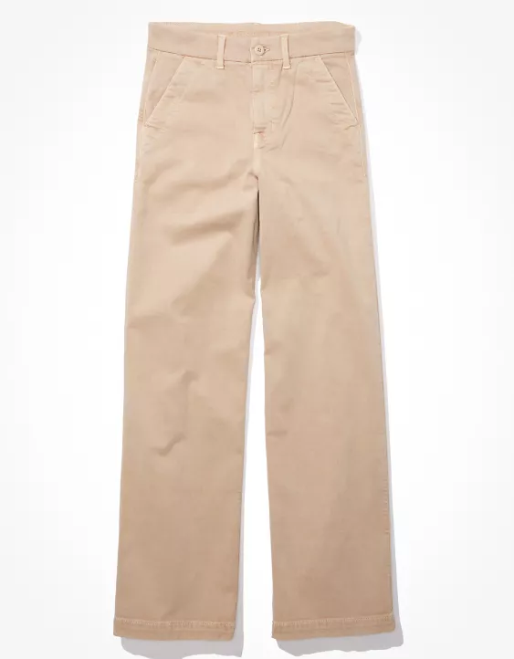 AE Stretch Twill Super High-Waisted Baggy Wide-Leg Pant
