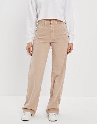 2024 Stretch Twill Cropped Wide Leg Pant Women's High Waist Casual Wide Leg Pants  Express Editor Pants Women Beige : : Fashion