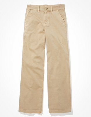 Wide leg hot sale khaki pants