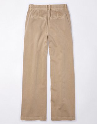 AE Dreamy Drape Stretch High-Waisted Khaki Trouser