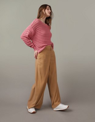 AE High-Waisted Linen-Blend Trouser