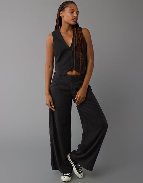 Женские брюки American Eagle AE Linen-Blend Poppy Trouser