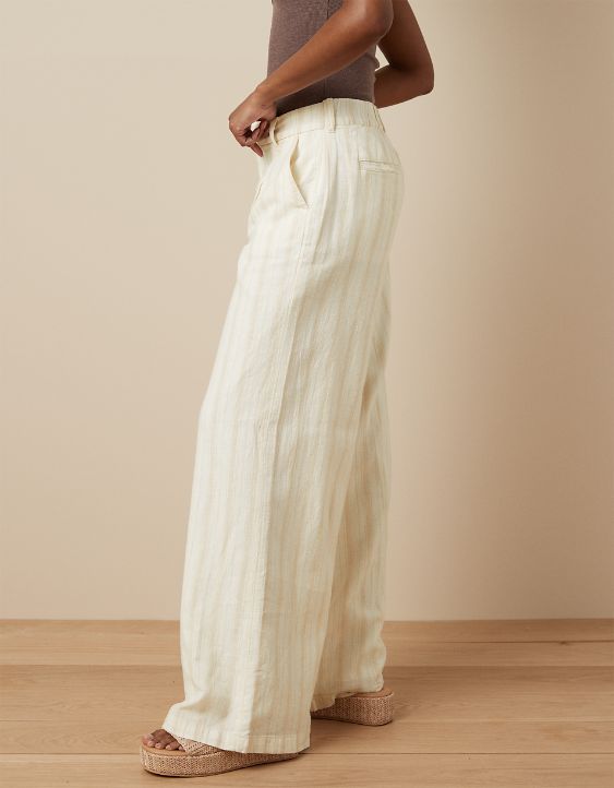AE Striped Linen-Blend Trouser