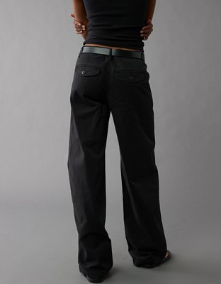 Женские брюки American Eagle AE Stretch Mid-Rise Wide-Leg Khaki Trouser — фото 2