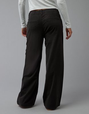 AE Stretch Linen-Blend High-Waisted Wide-Leg Trouser