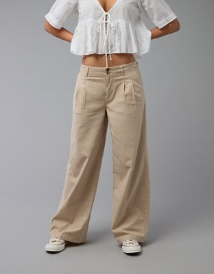 AE Stretch Linen-Blend High-Waisted Wide-Leg Trouser