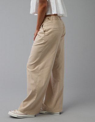 AE Stretch Linen-Blend High-Waisted Wide-Leg Trouser