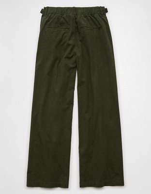 AE Stretch Linen-Blend High-Waisted Wide-Leg Trouser