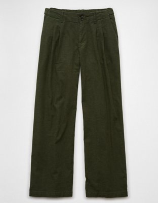 AE Stretch Linen-Blend High-Waisted Wide-Leg Trouser