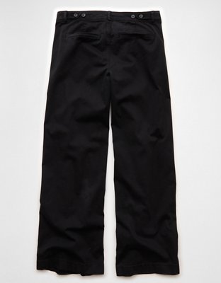 AE Stretch Low-Rise Wide-Leg Khaki Pant