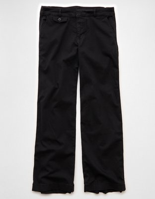 AE Stretch Low-Rise Wide-Leg Khaki Pant