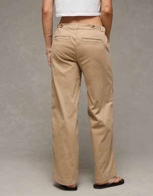 AE Stretch High-Waisted Wide-Leg Khaki Pant