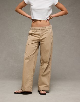 AE Stretch High-Waisted Wide-Leg Khaki Pant