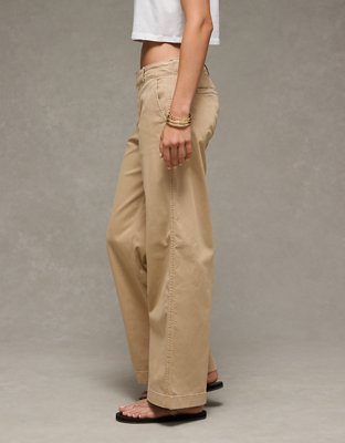 AE Stretch High-Waisted Wide-Leg Khaki Pant