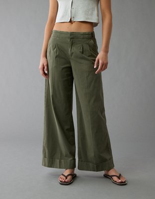 パンツ low clotch baggy drape slacks AE Dreamy Drape Stretch Low-Rise Baggy Wide-Leg Pant