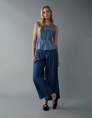 AE Stretch Super High-Waisted Ultra Wide-Leg Ankle Trouser