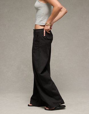 AE Stretch Low-Rise Ultra Wide-Leg Convertible Trouser