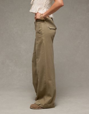 AE Stretch Mid-Rise Ultra Wide-Leg Convertible Trouser