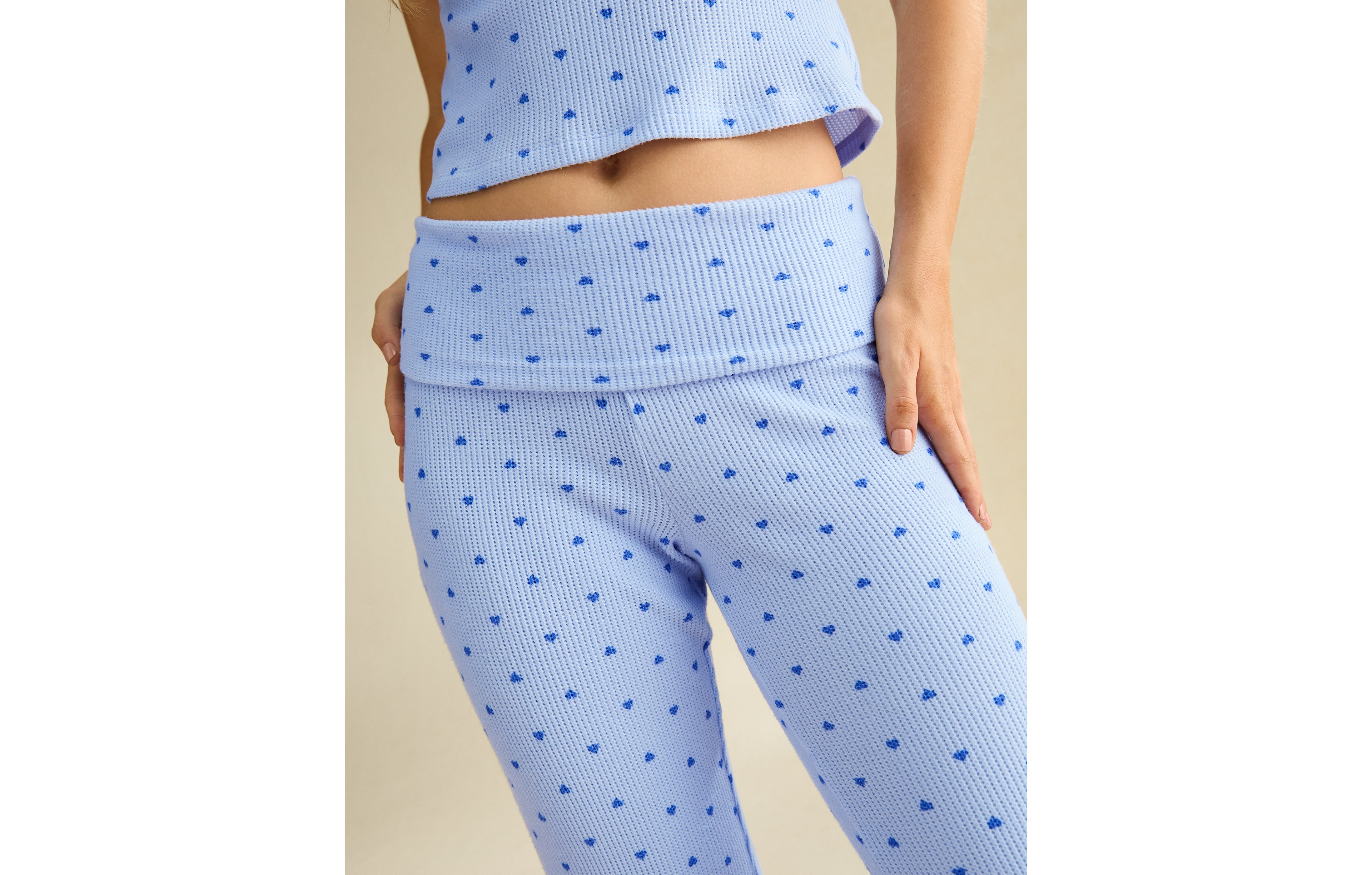 AE Luxe Plush Waffle Foldover Flare Pant