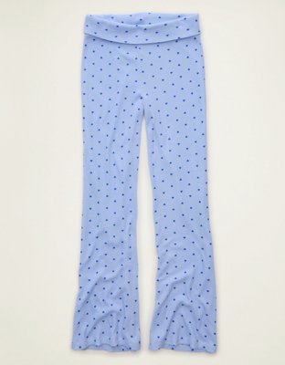 AE Luxe Plush Waffle Foldover Flare Pant | American Eagle