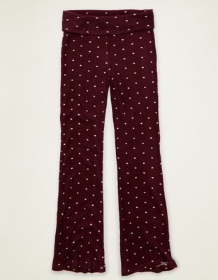 AE Luxe Plush Waffle Foldover Flare Pant