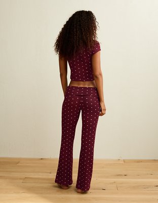 AE Luxe Plush Waffle Foldover Flare Pant