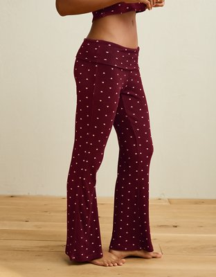 AE Luxe Plush Waffle Foldover Flare Pant