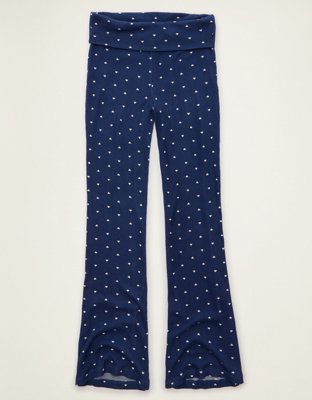 Женская мягкая игрушка American Eagle AE Luxe Plush Waffle Foldover Flare, цвет: Глубокий морской синий — фото 3