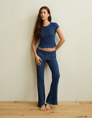 AE Luxe Plush Waffle Foldover Flare Pant