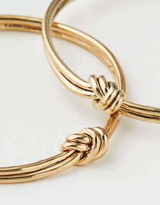 American Eagle Wanderlust & Co. Can-You-Knot Gold Hoop Earrings — фото 2