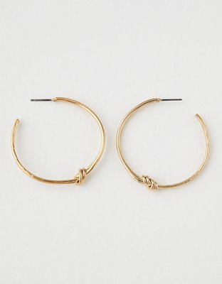 American Eagle Wanderlust & Co. Can-You-Knot Gold Hoop Earrings — фото 3