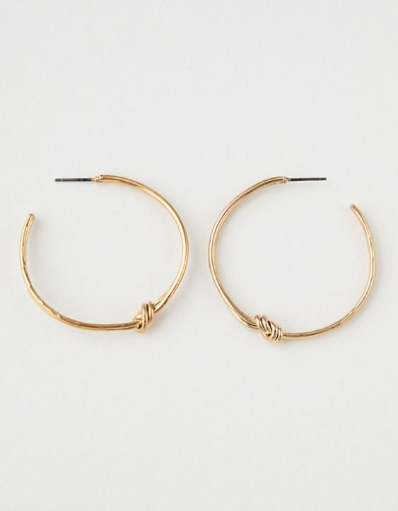Wanderlust & Co. Can-You-Knot Gold Hoop Earrings