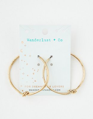 American Eagle Wanderlust & Co. Can-You-Knot Gold Hoop Earrings — фото 4