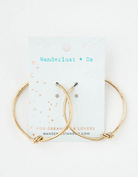 Wanderlust & Co. Can-You-Knot Gold Hoop Earrings
